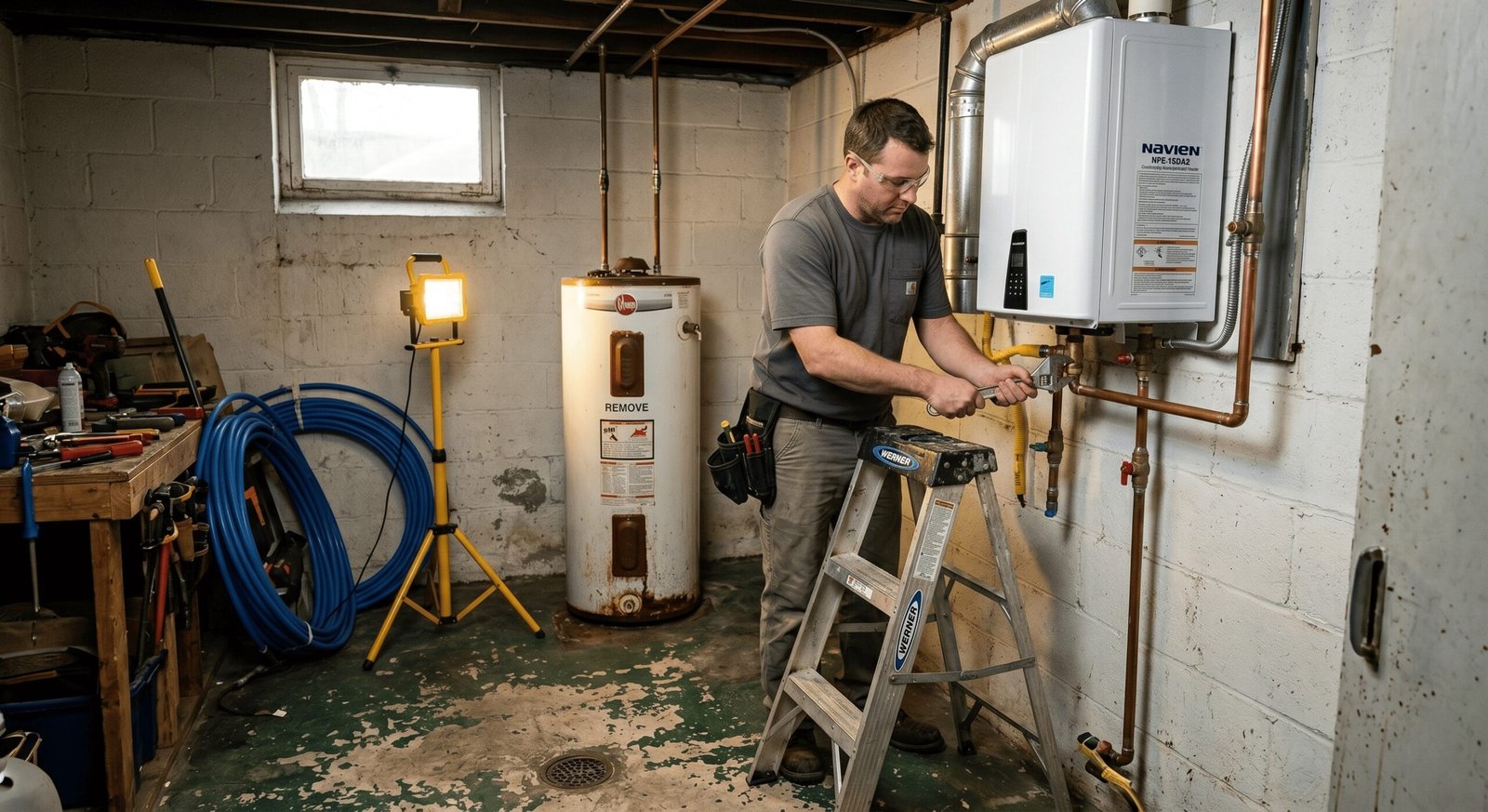 Plumber service van on a call in Richland WA